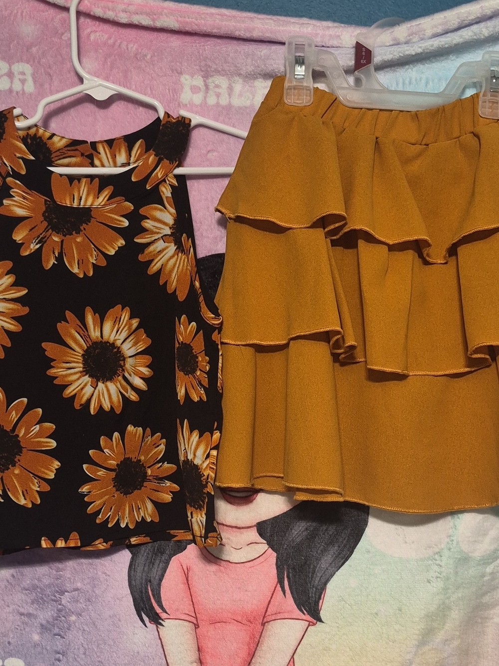 Mustard Tiered Ruffle Skirt - Women's Skirt